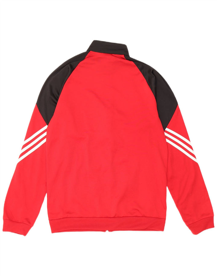 Adidas Mens Treino Top Jacket Pequeno Poliéster Colorblock Vermelho