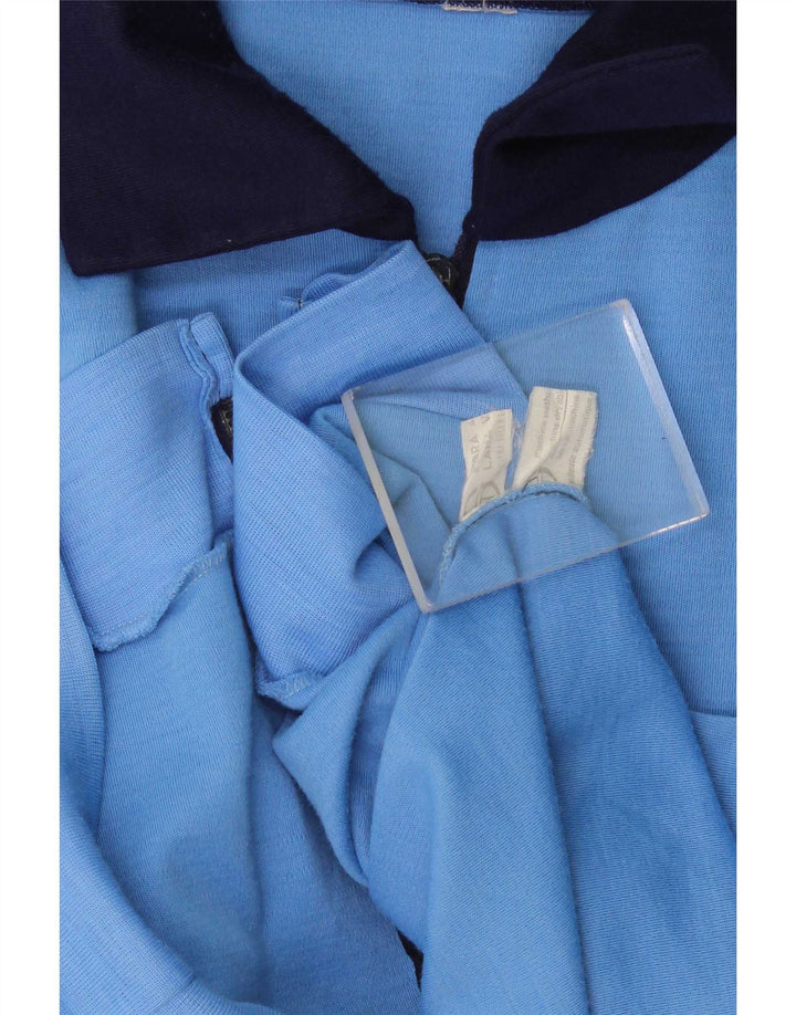 Sergio Tacchini Jaqueta masculina de agasalho de lã azul médio colorblock