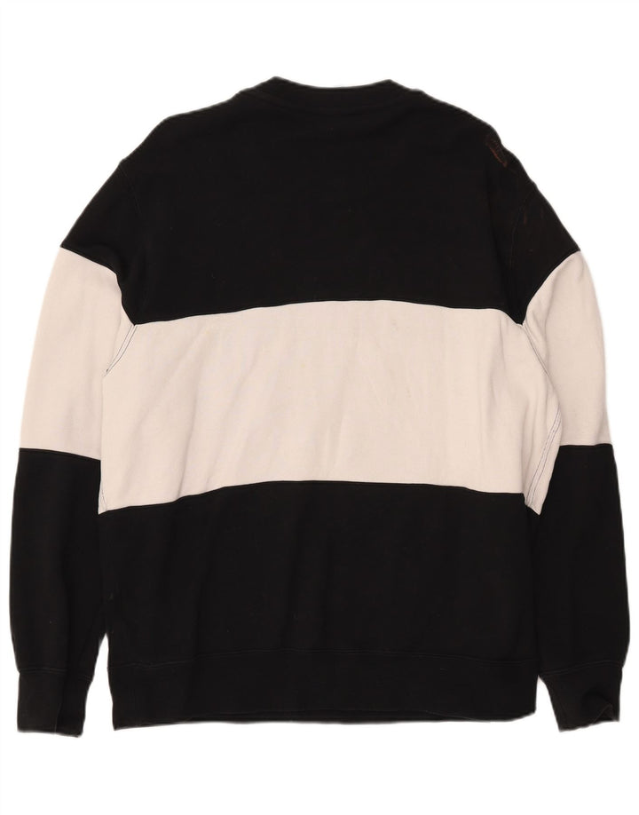 NIKE Mens Graphic Moletom Jumper Grande Preto Colorblock Algodão