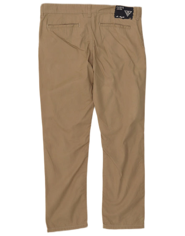Guess Calça Chino Feminina Reta Reino Unido 16 Grande W32 L26 Algodão Bege