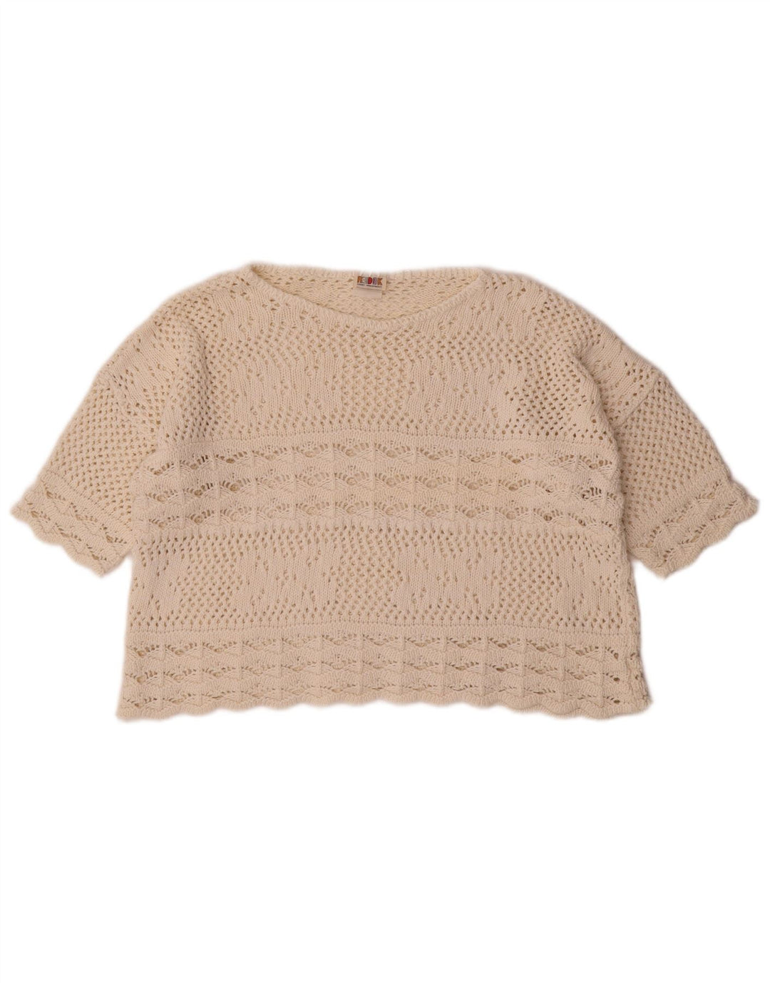 Suéter feminino Redok com gola canoa e gola redonda, tamanho médio, off white