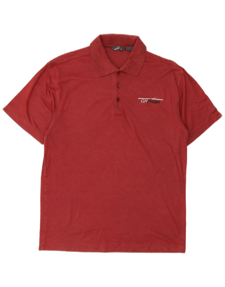 EDDIE BAUER Camisa polo masculina pequena de algodão Borgonha