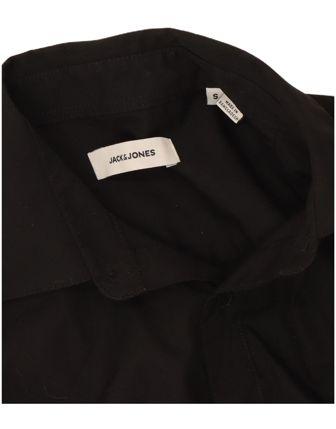 Camisa masculina Jack & Jones pequena de algodão preto