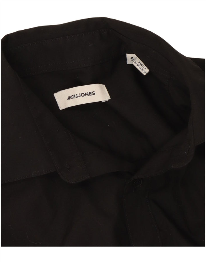Camisa masculina Jack & Jones pequena de algodão preto
