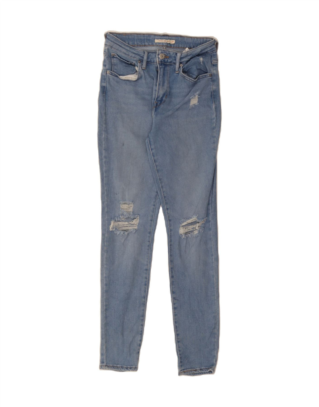 LEVI'S Womens 721 Distressed Skinny Jeans W27 L30 Blue Cotton Vintage Levi's and Second-Hand Levi's from Messina Hembry 