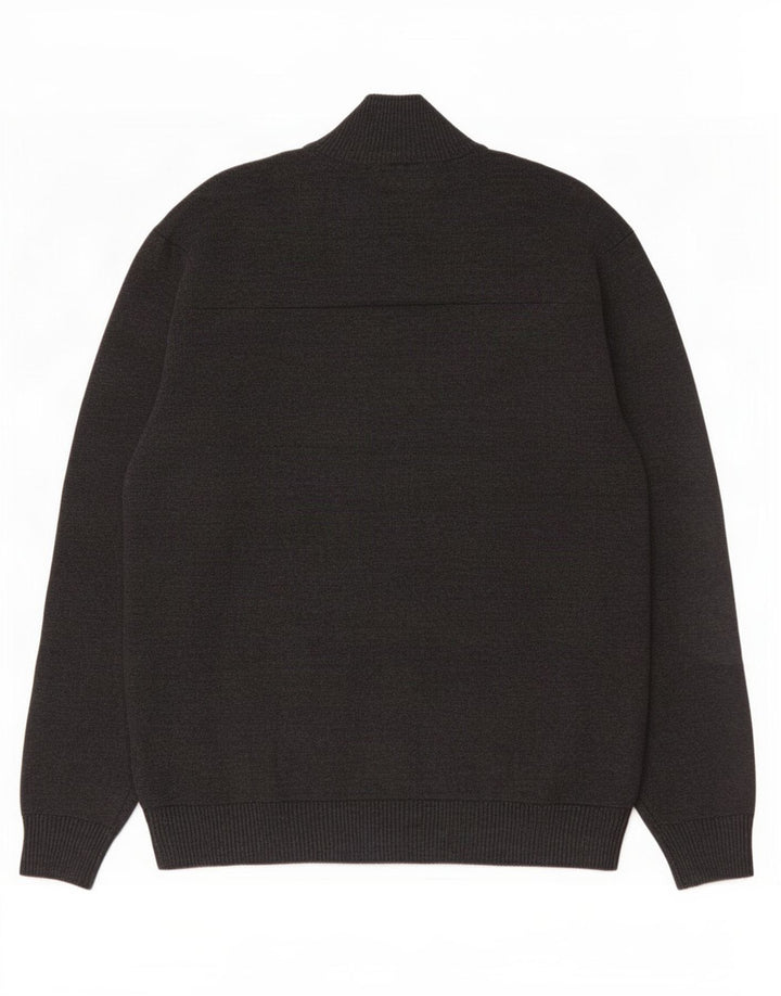 Suéter cardigã masculino Marks & Spencer algodão cinza médio
