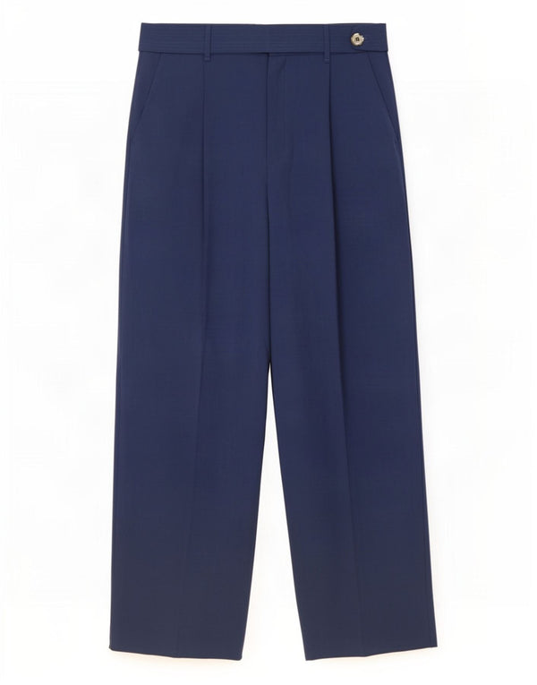 Calça Chino reta feminina Zara grande W30 L31 azul marinho poliéster