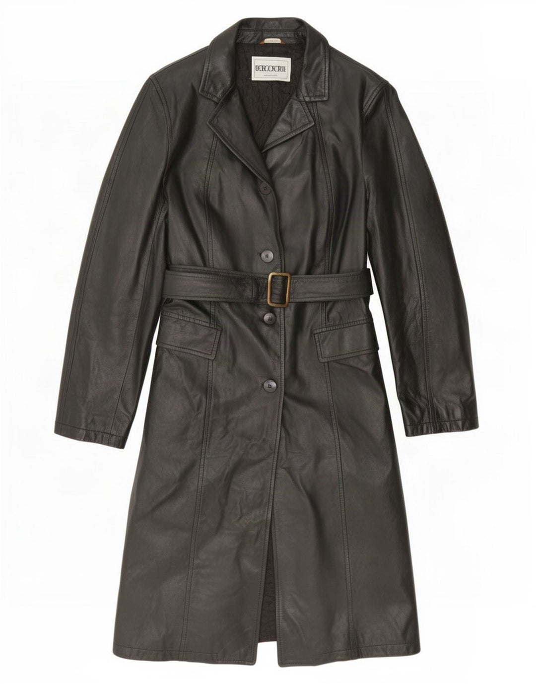 Casaco de couro feminino vintage UK 10 pequeno preto