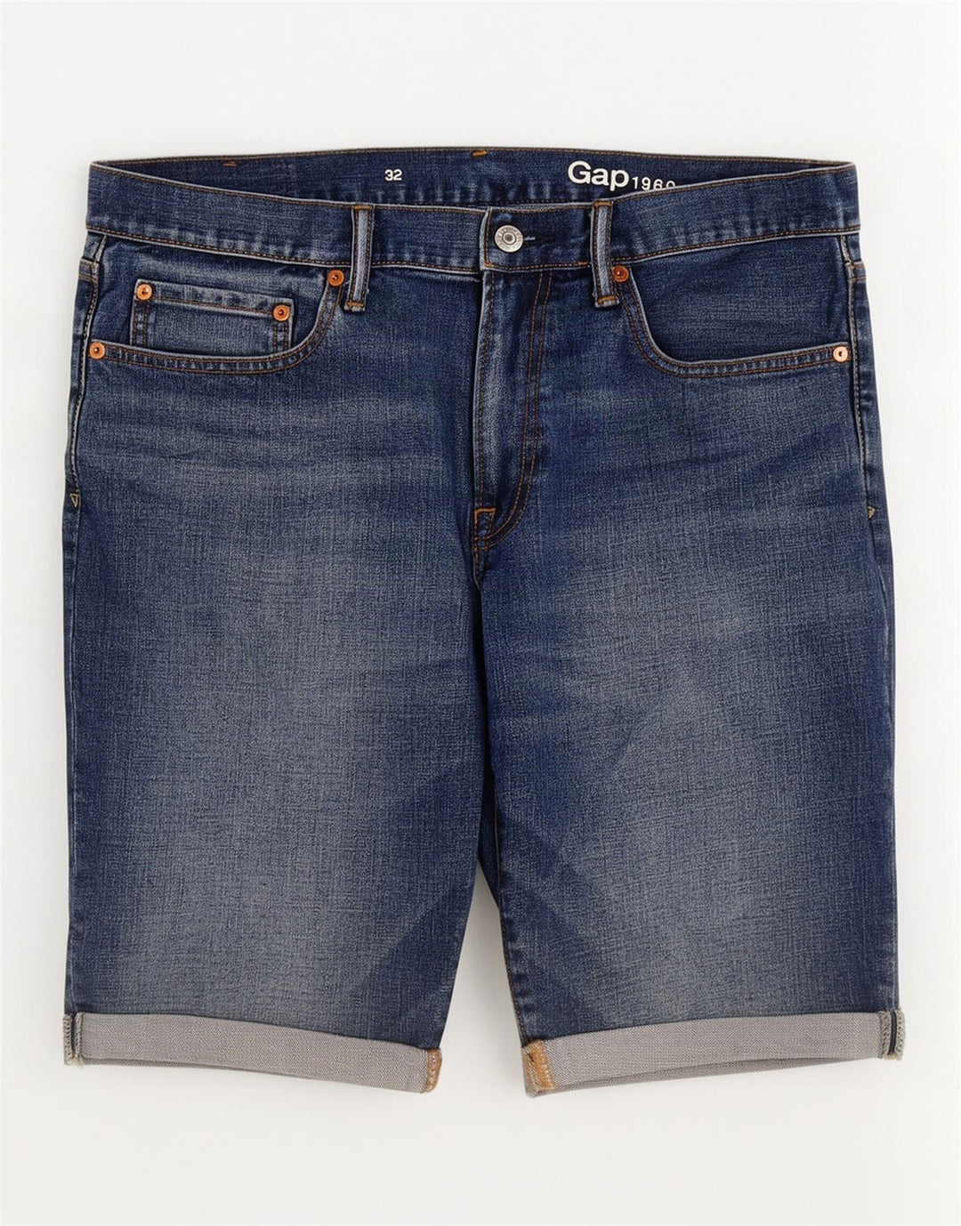 Shorts jeans feminino Gap W32 grande algodão azul