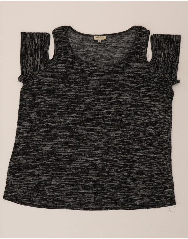 Blusa feminina Autograph Marks & Spencer UK 20 2XL preta manchada