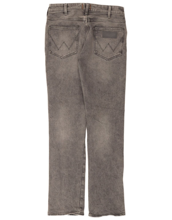 Wrangler Mens Zathan Straight Jeans W30 L32 Algodão Cinza
