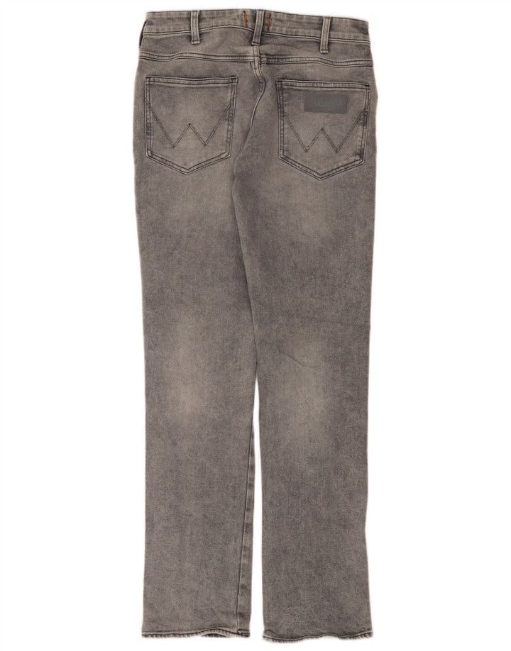 Wrangler Mens Zathan Straight Jeans W30 L32 Algodão Cinza
