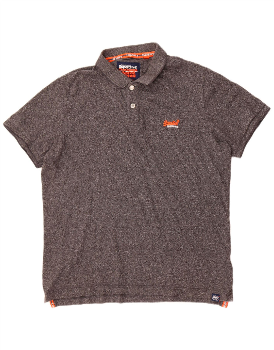 Camisa polo masculina Superdry 3XL algodão manchado cinza
