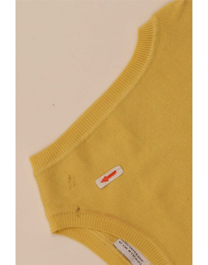 Colete feminino Zara Top UK 12 viscose amarela média