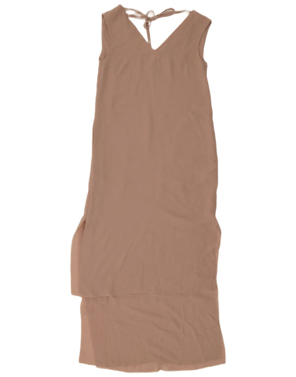 Vestido maxi feminino sem mangas Cos EU 34 XS poliéster bege