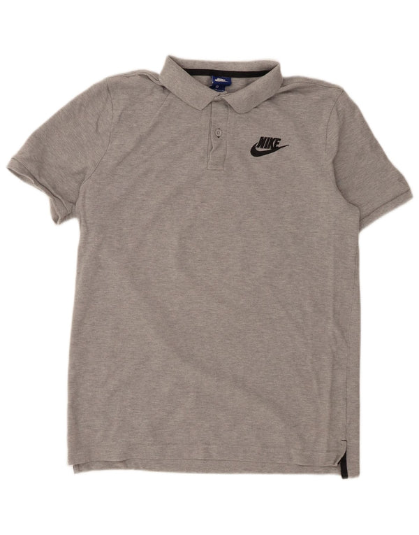 Camisa polo masculina Nike algodão cinza médio