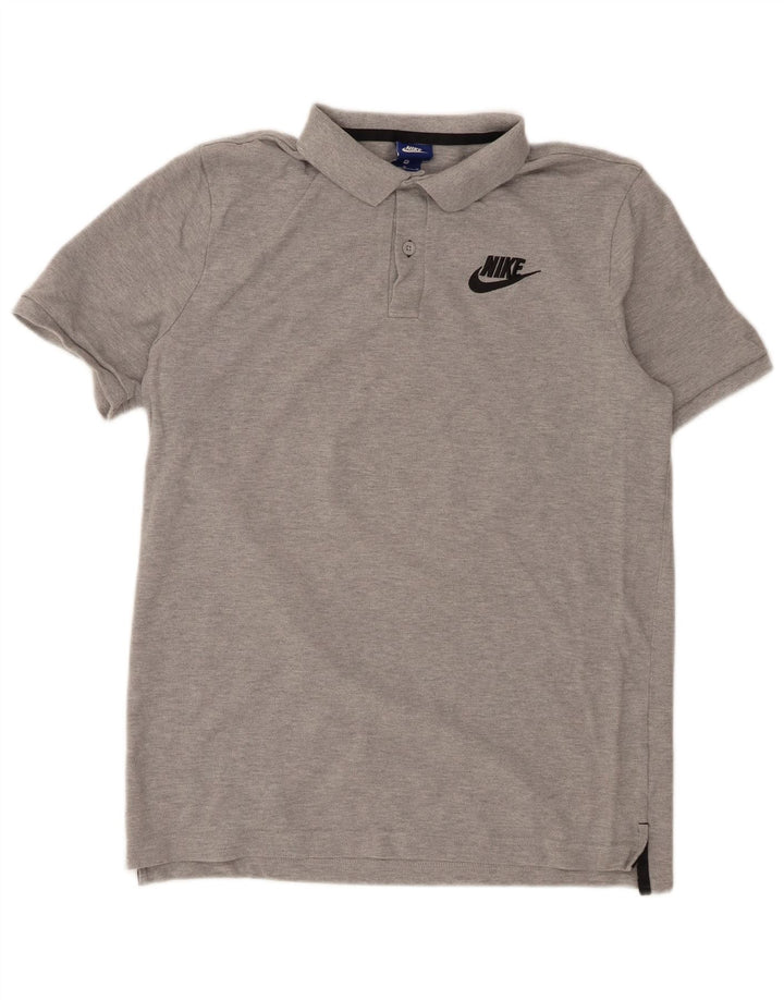 Camisa polo masculina Nike algodão cinza médio