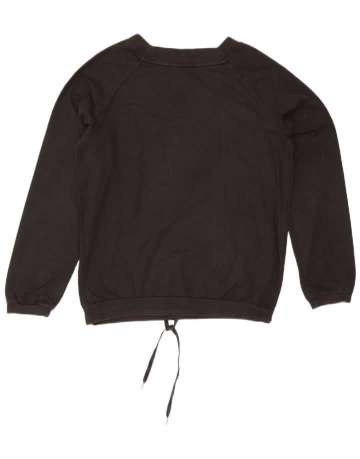 Puma moletom feminino oversized jumper UK 10 pequeno algodão preto