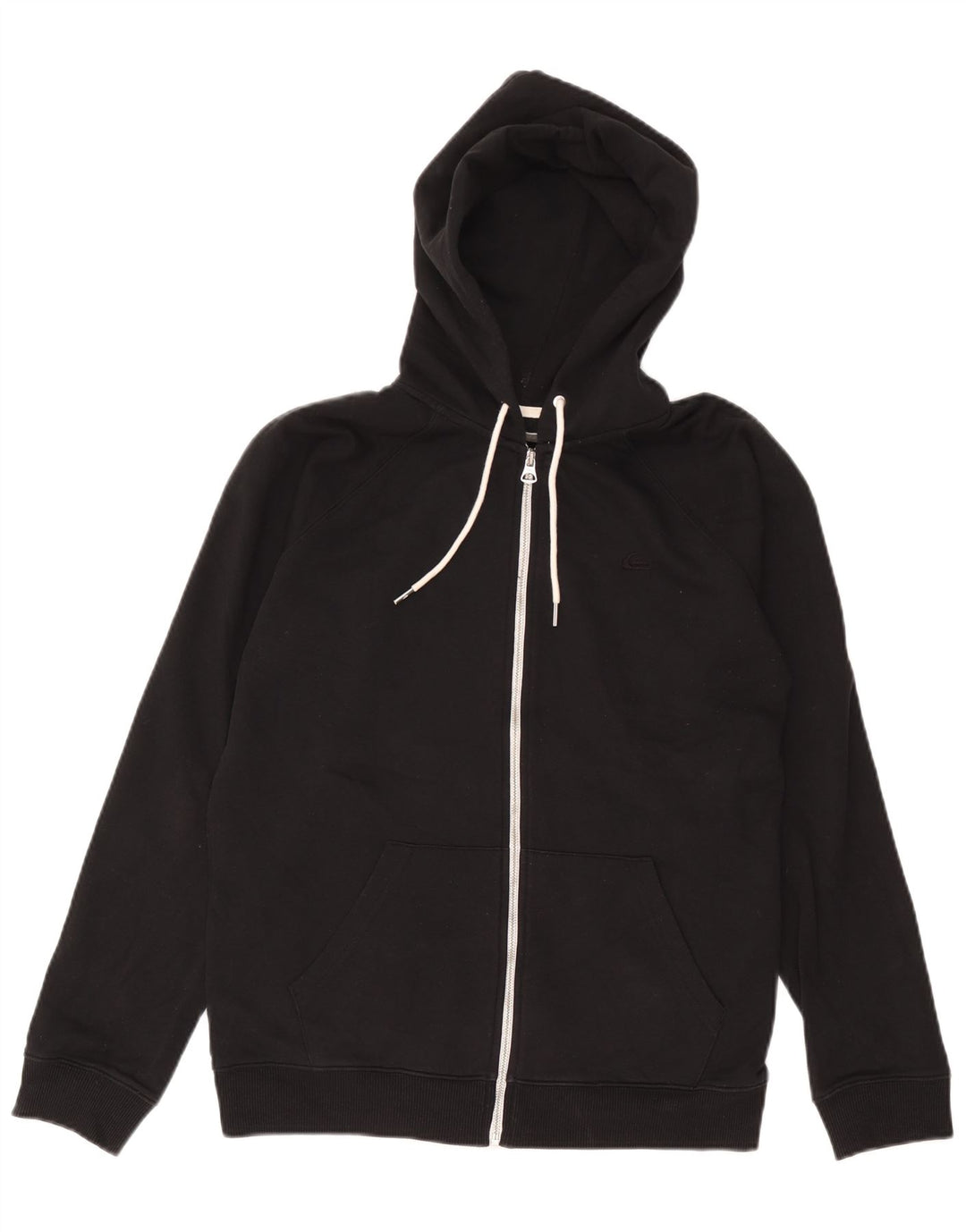 Suéter masculino com capuz e zíper Quiksilver pequeno algodão preto