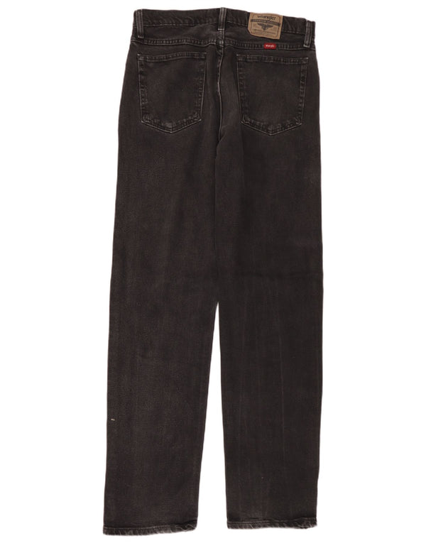 Wrangler Mens Straight Jeans W32 L34 Algodão Preto