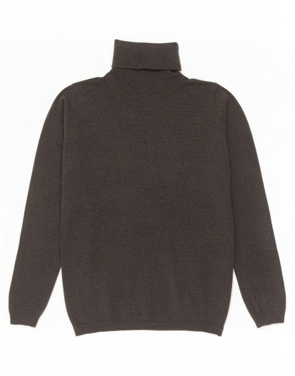 Suéter feminino Zara com gola redonda e algodão cinza médio UK 12
