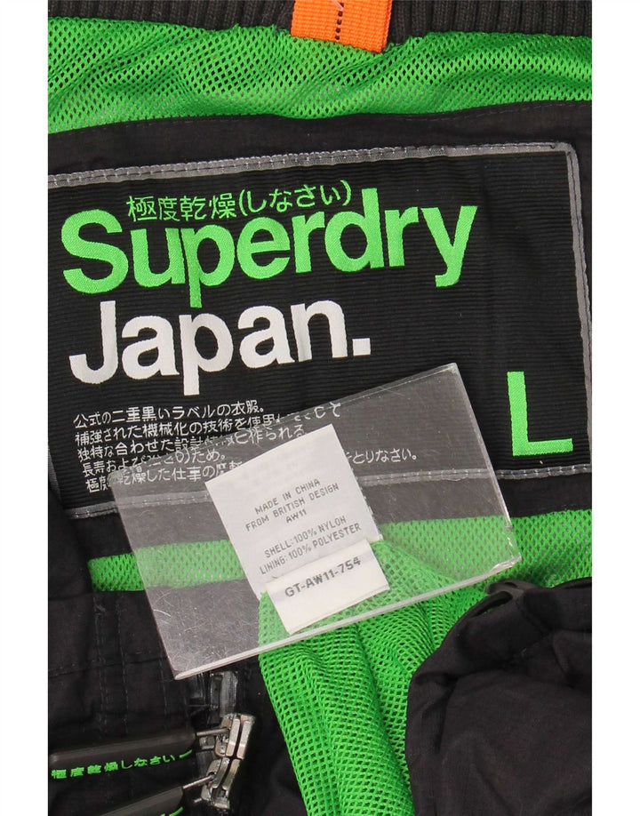 Jaqueta de chuva masculina Superdry UK 40 grande nylon preto