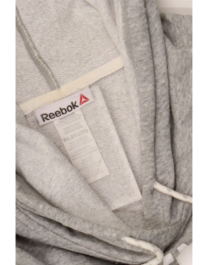 REEBOK Womens Graphic Hoodie Jumper UK 20 2XL Grey Cotton Vintage Reebok and Second-Hand Reebok from Messina Hembry 