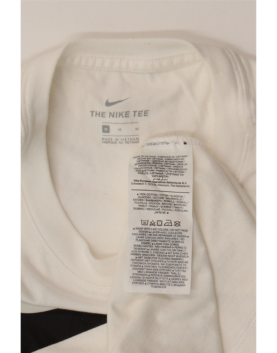 Camiseta feminina NIKE com estampa gráfica UK 12 médio algodão branco