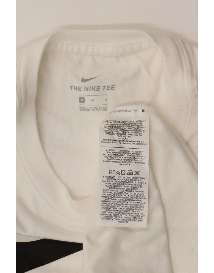 Camiseta feminina NIKE com estampa gráfica UK 12 médio algodão branco