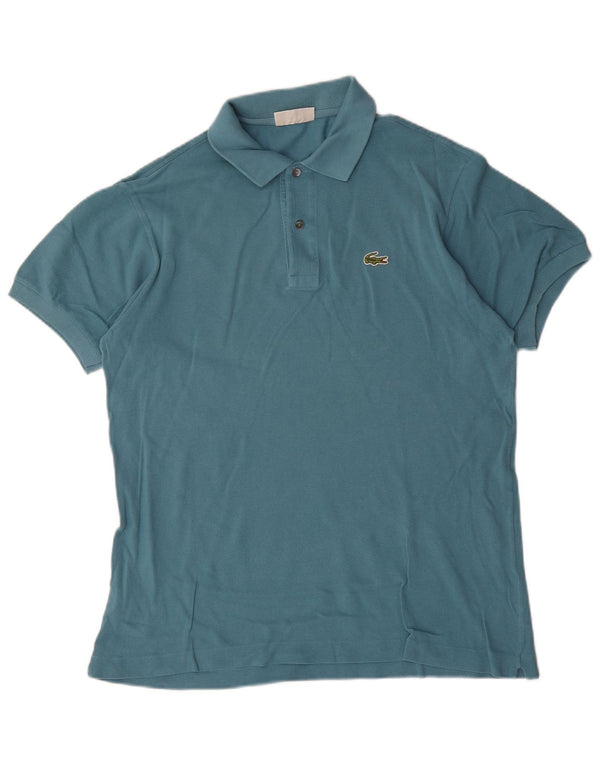 Camisa polo masculina Lacoste tamanho 4 algodão azul médio