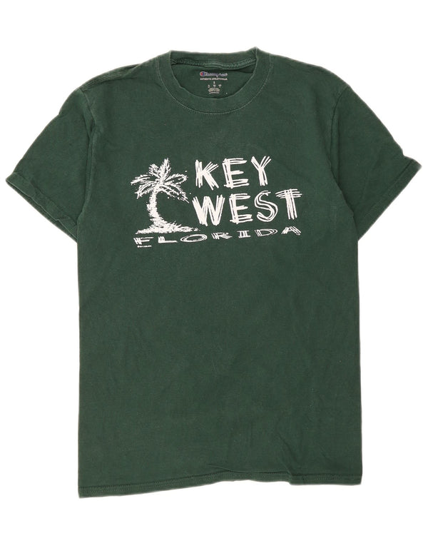 Champion Mens Key West Graphic T-Shirt Top Small Green Cotton
