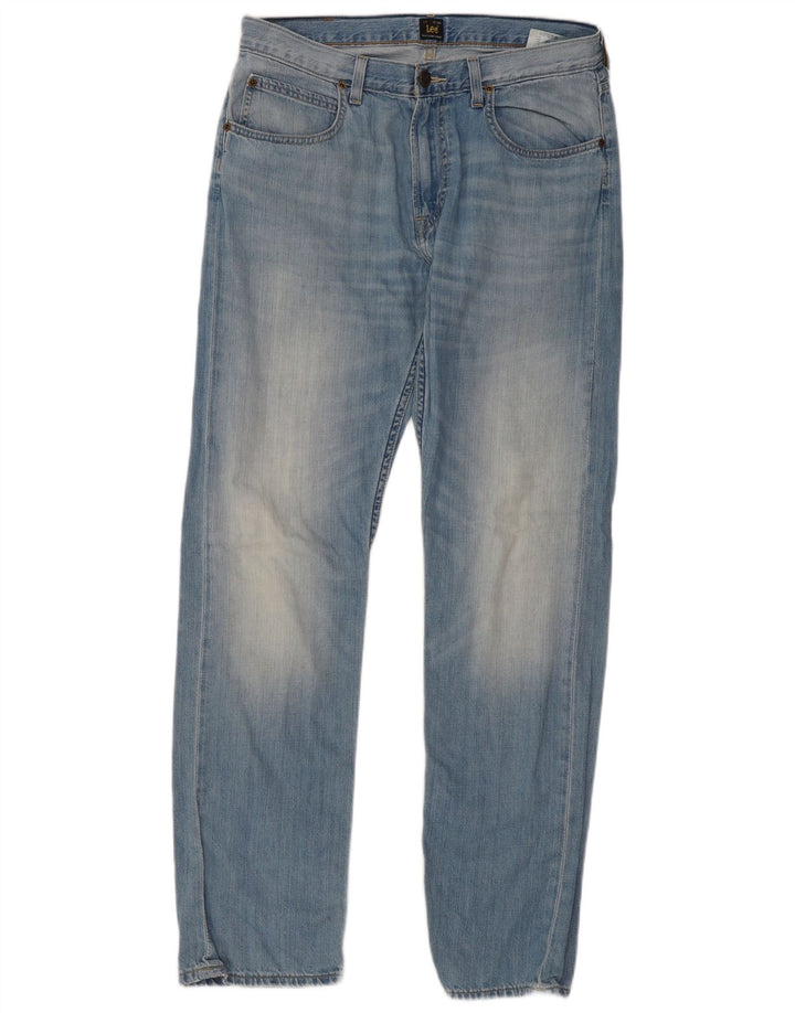 Lee Mens Blake Straight Jeans W34 L34 Azul Algodão
