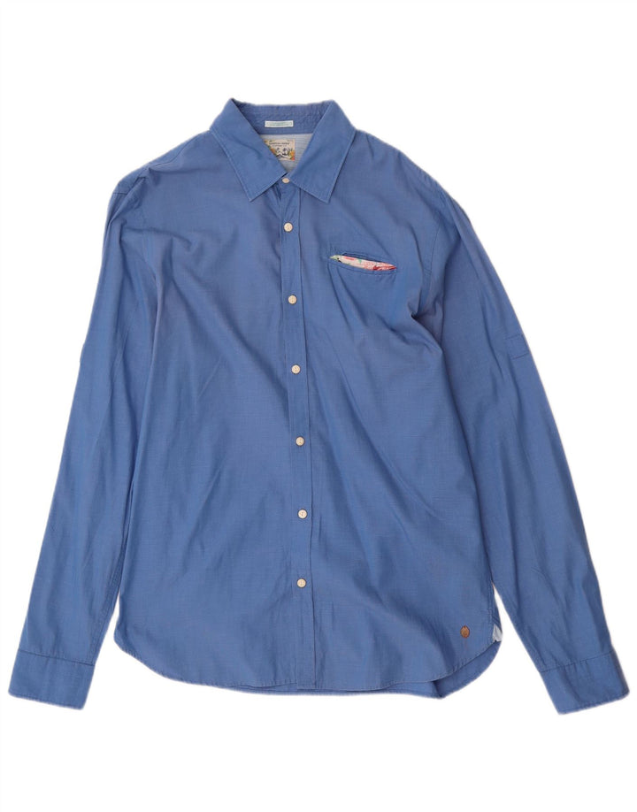 Camisa masculina Scotch & Soda grande algodão azul