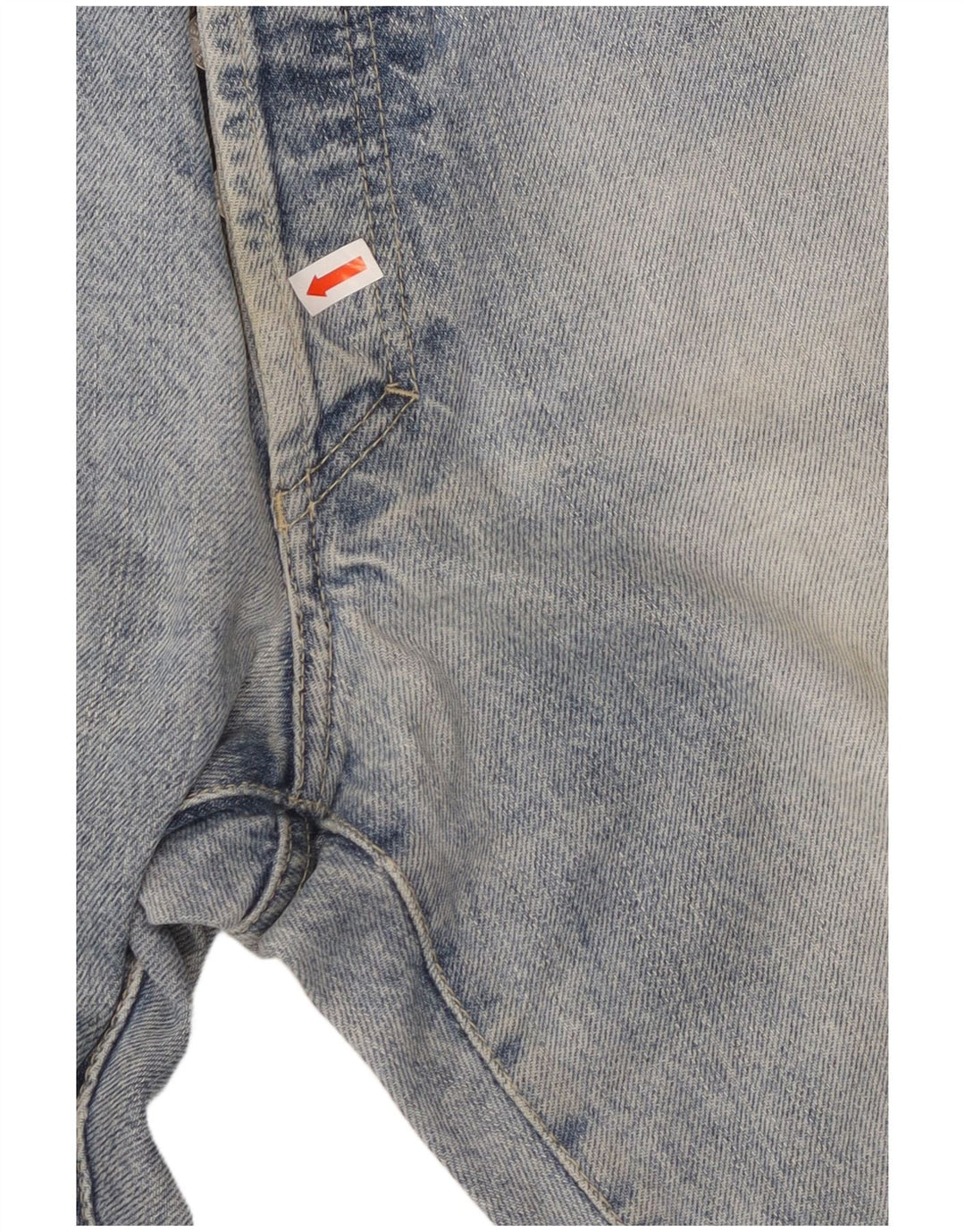 Calça jeans reta masculina VERSACE desgastada W34 L33 algodão azul