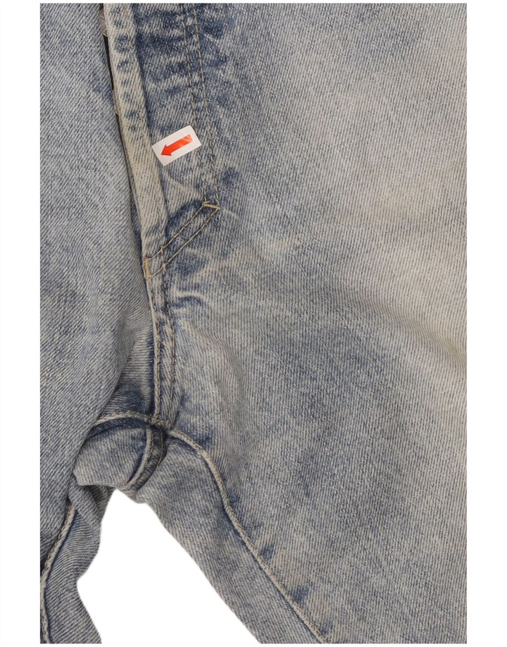 Calça jeans reta masculina VERSACE desgastada W34 L33 algodão azul