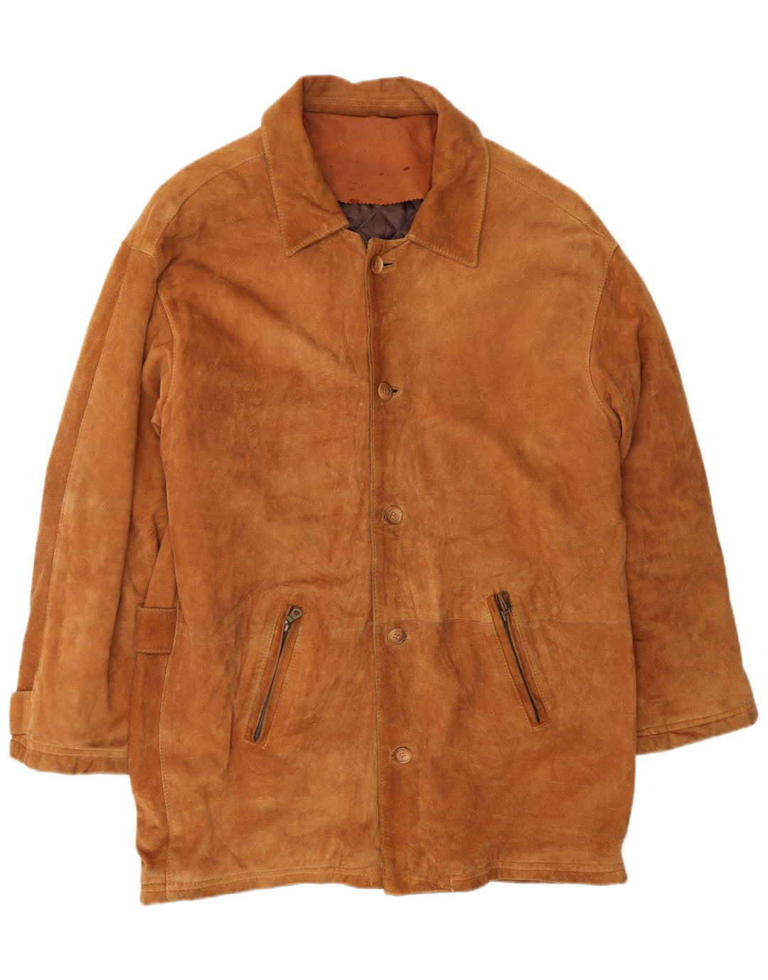 Jaqueta masculina de camurça VINTAGE IT 52 XL couro bege