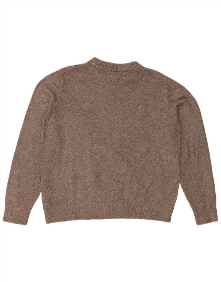 Suéter feminino Marks & Spencer com gola redonda Reino Unido 14 poliéster cinza médio