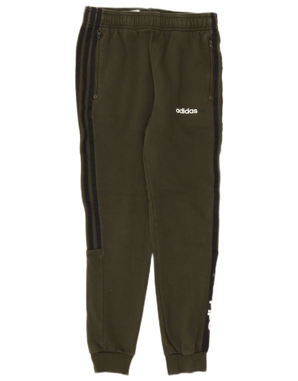 Adidas meninos calças de treino joggers 11-12 anos verde colorblock