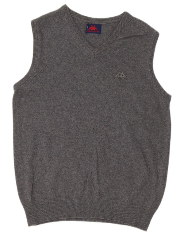 Kappa Mens Vest Tank Top Lã Cinza Médio