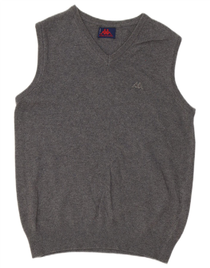 Kappa Mens Vest Tank Top Lã Cinza Médio