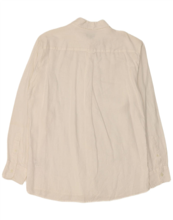 Camisa masculina Jaeger de linho branco médio