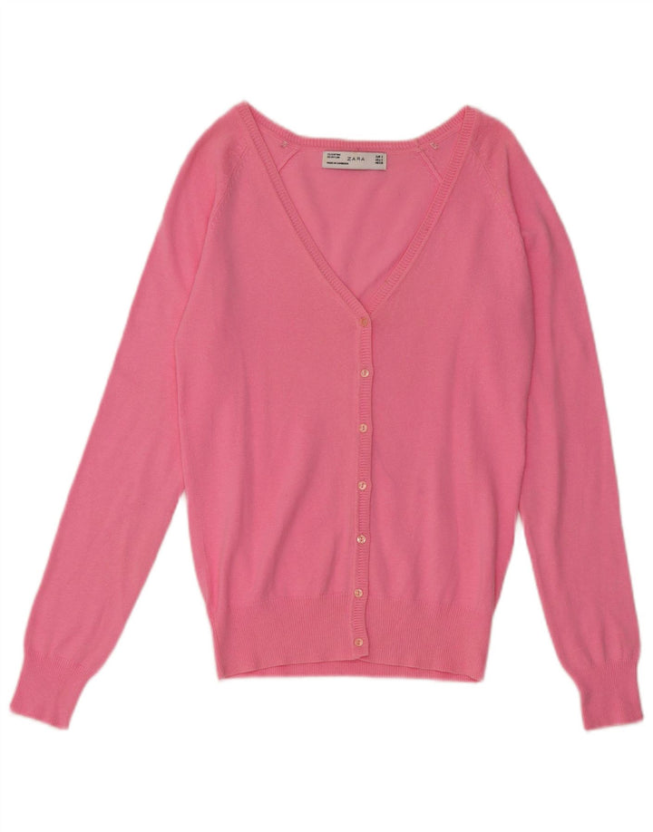 Suéter cardigã feminino Zara Reino Unido 10 pequeno rosa