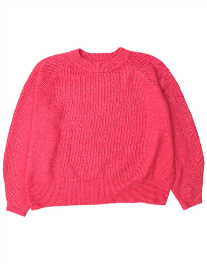 Suéter feminino Marks & Spencer com gola redonda grande e tamanho 18 XL rosa