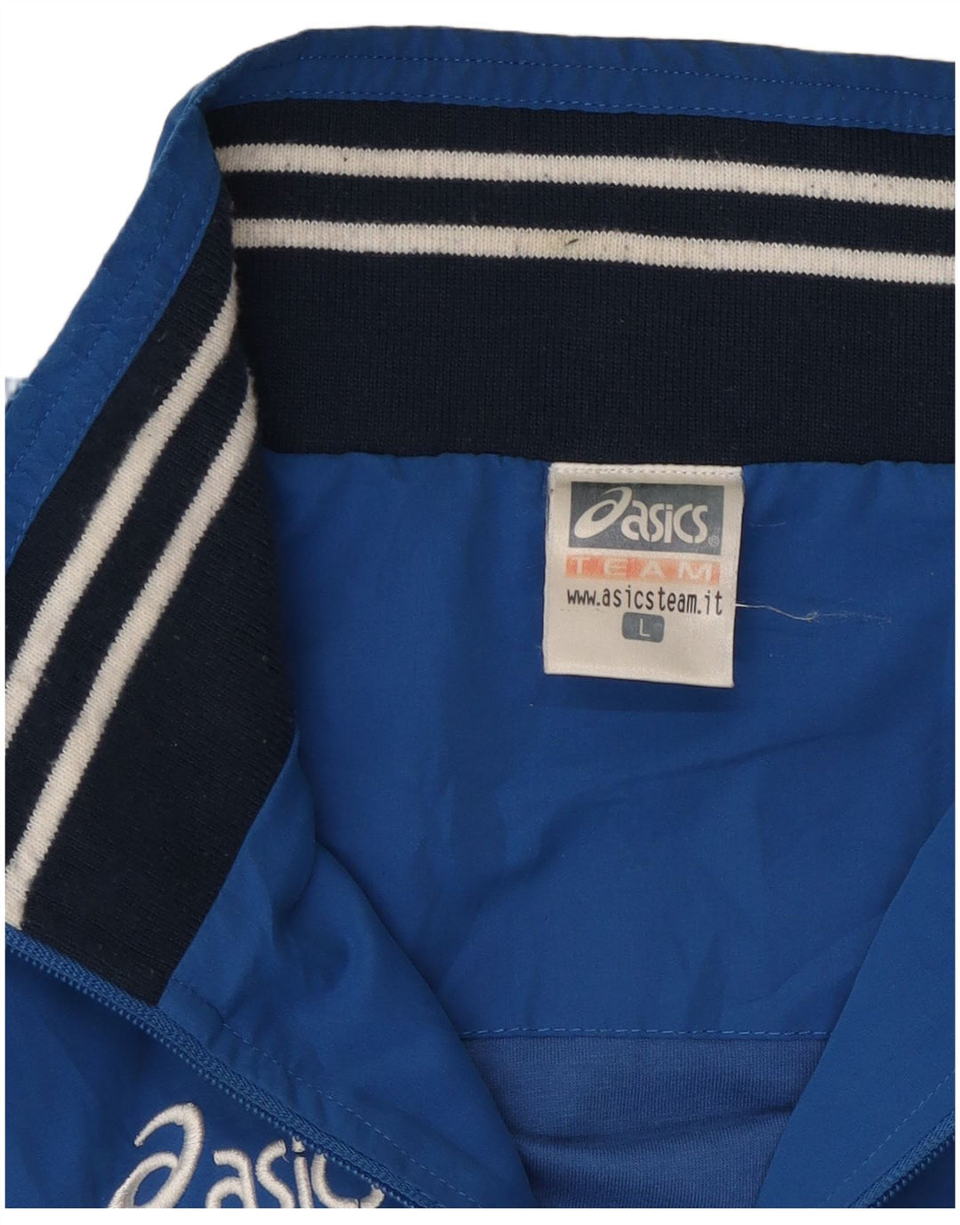 Asics Mens Tracksuit Top Jacket Grande Azul Colourblock Poliéster