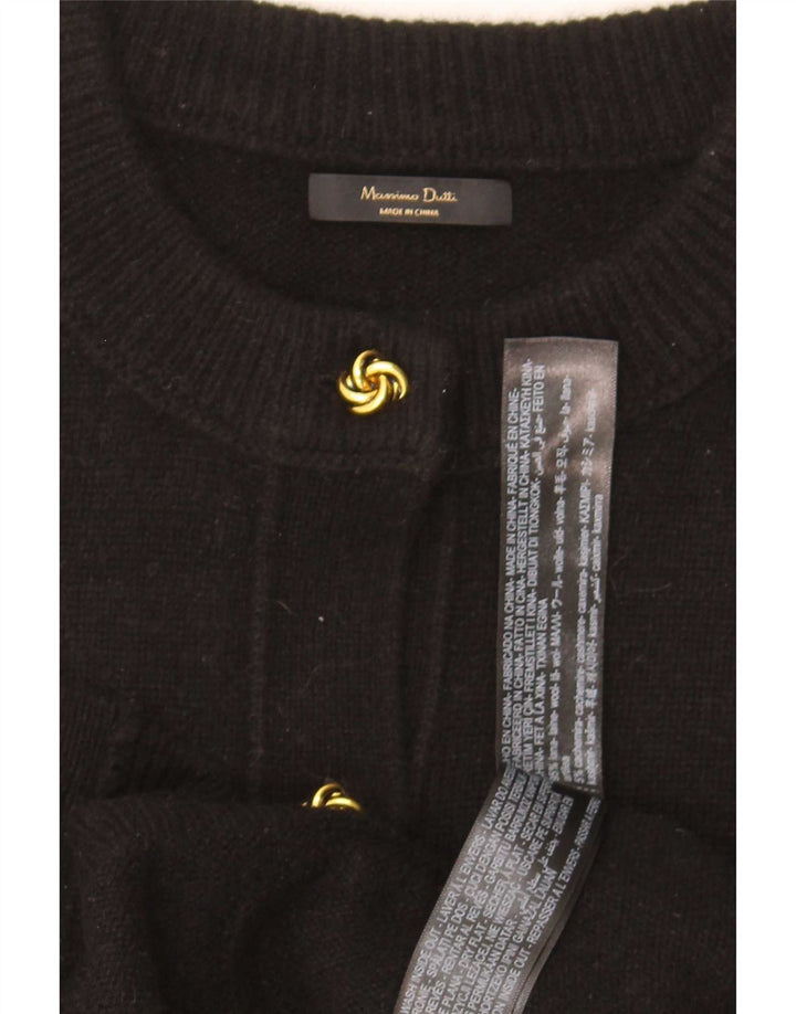 Suéter cardigã feminino Massimo Dutti Reino Unido 12 lã preta média