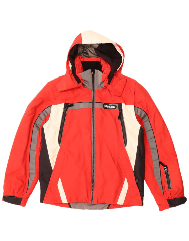 Jaqueta de esqui masculina Colmar com capuz EU 52 grande bloco colorido vermelho