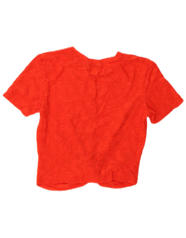 Blusa feminina Trafaluc Zara Top UK 14 grande laranja floral
