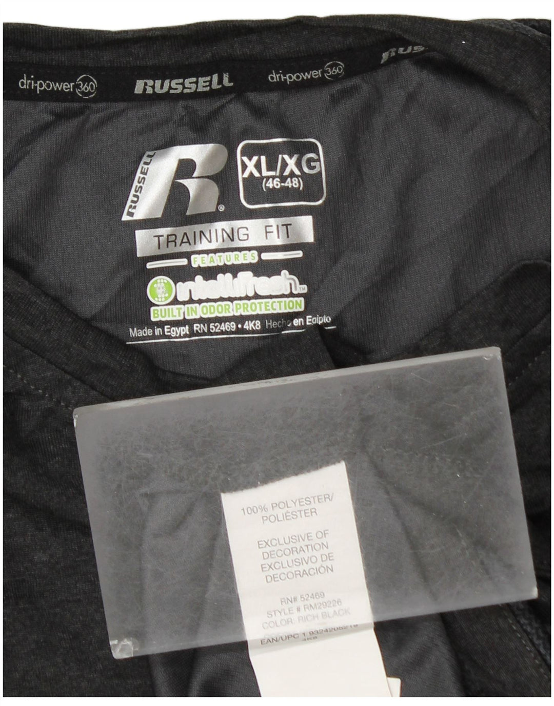 RUSSELL ATLÉTICO Masculino Dri-Power Colete Top Reino Unido 46/48 XL Poliéster Cinza