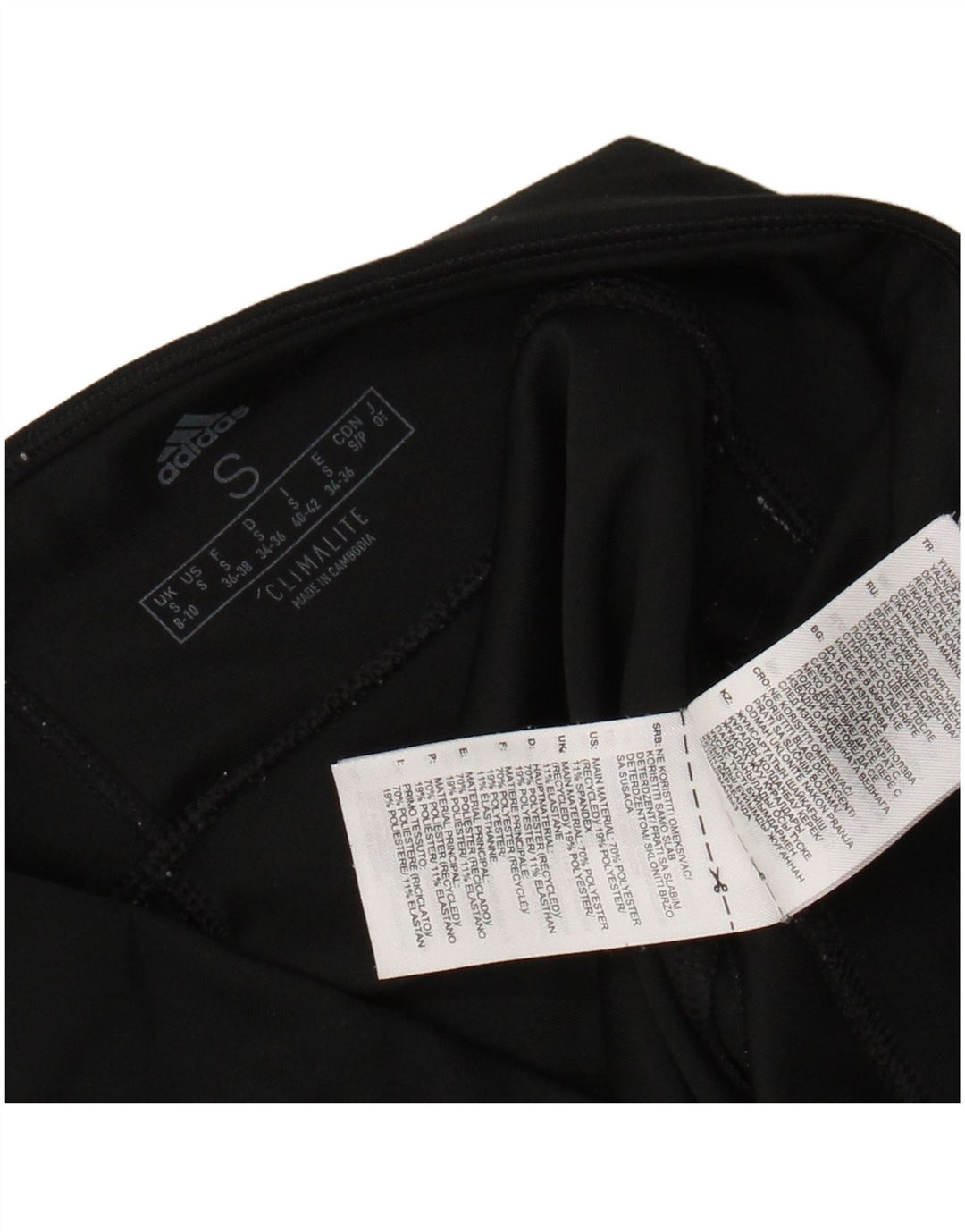 ADIDAS Womens Climalite Leggings UK 8/10 Pequeno Poliéster Preto