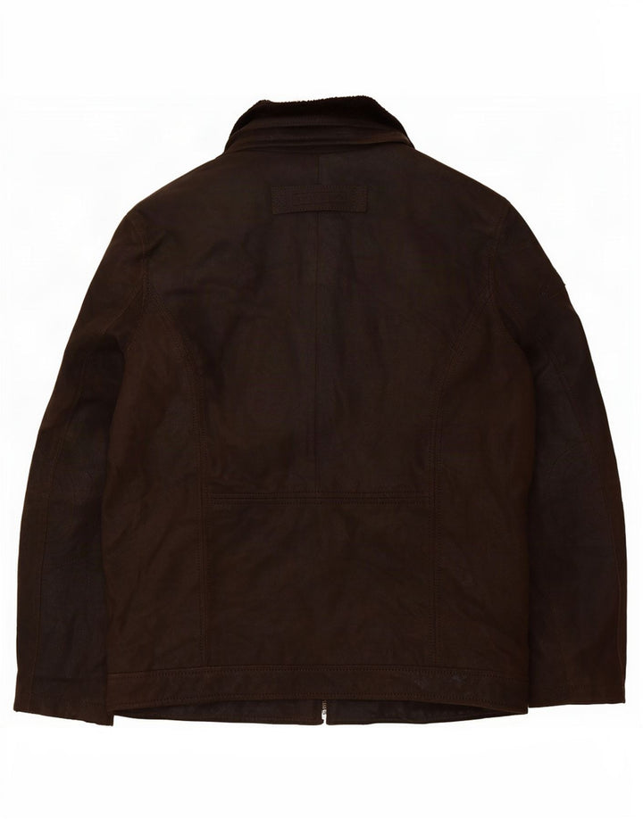 Jaqueta de couro masculina State of Art UK 44 2XL marrom